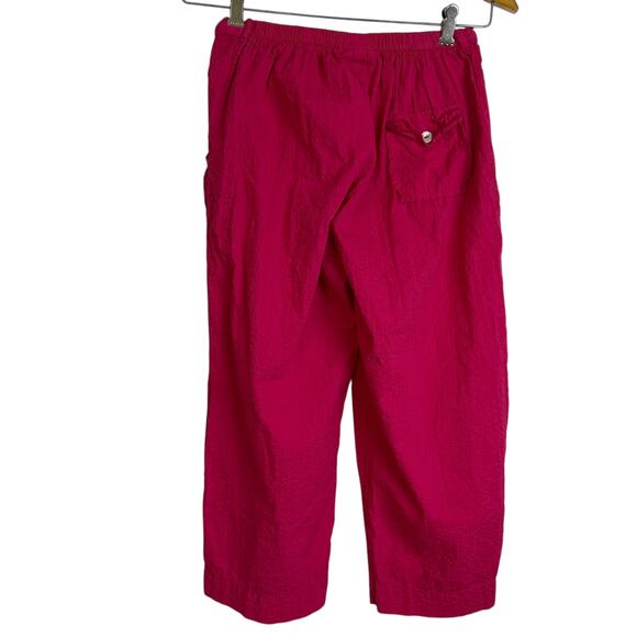 Bryn Walker Pink Pants Womens XXS Wide Leg Pull On Elastic Pockets Crop Cotton - Picture 2 of 9